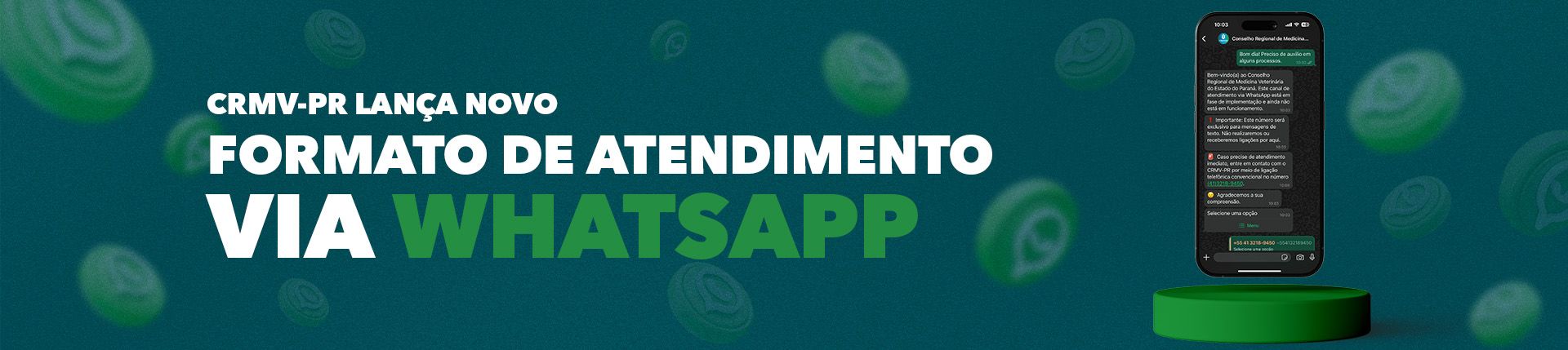 Canal de atendimento via WhatsApp